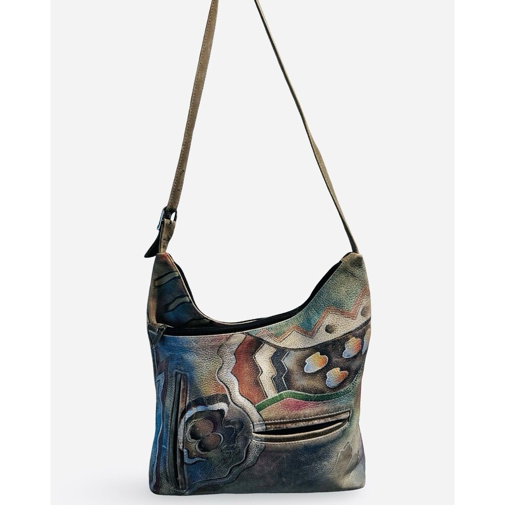 anuschka hand painted leather handbags EUC